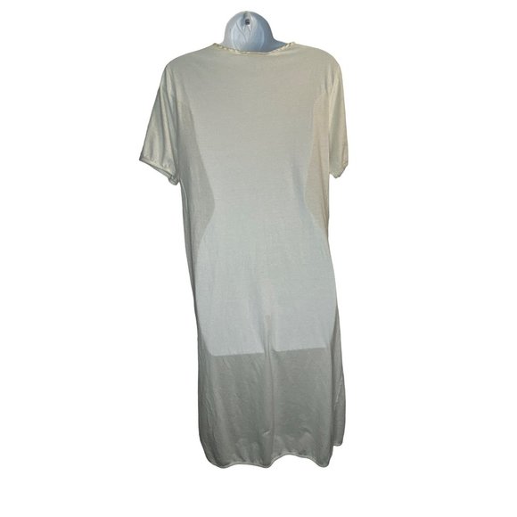 Jáloe Night Gown Dress M/L White Cotton Lace Detail Buttons Italian Made - Picture 11 of 13
